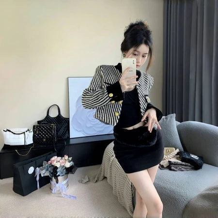 Lorentis – Premium Tweed Striped Elegant Blazer