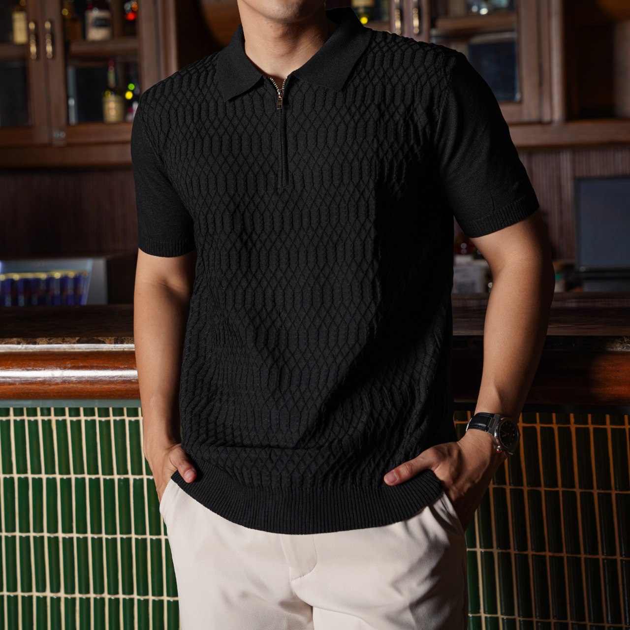 Lorentis York Zip Knit Polo