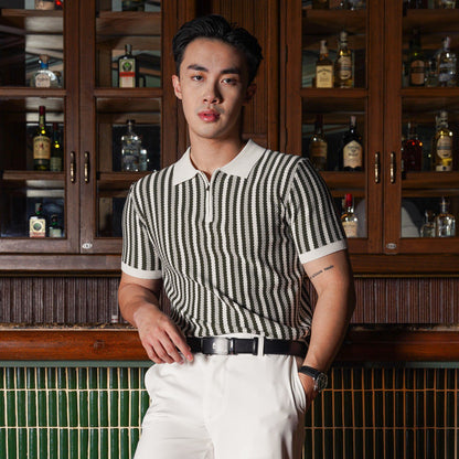 Lorentis Cardiff Stripe Zip Polo — S-Class