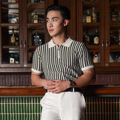 Lorentis Cardiff Stripe Zip Polo — S-Class