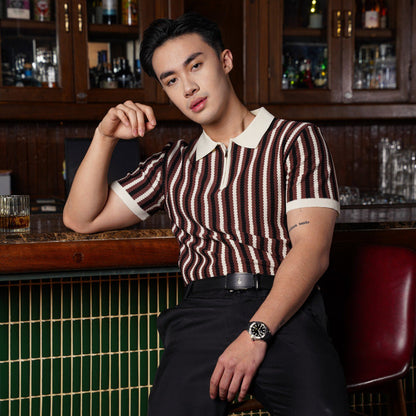 Lorentis Cardiff Stripe Zip Polo — S-Class