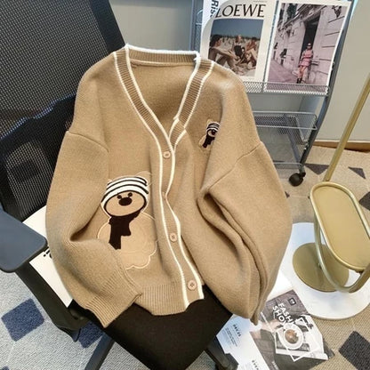 Lorentis Knit Teddy V-Neck Cardigan – Soft Wool Outerwear