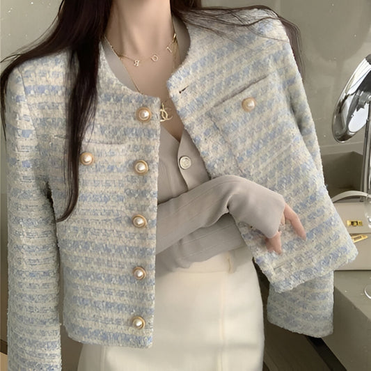 Lorentis Tweed Crop Cardigan – Elegant Retro Premium Outerwear