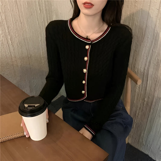 Lorentis – Gold Button Knit Cardigan