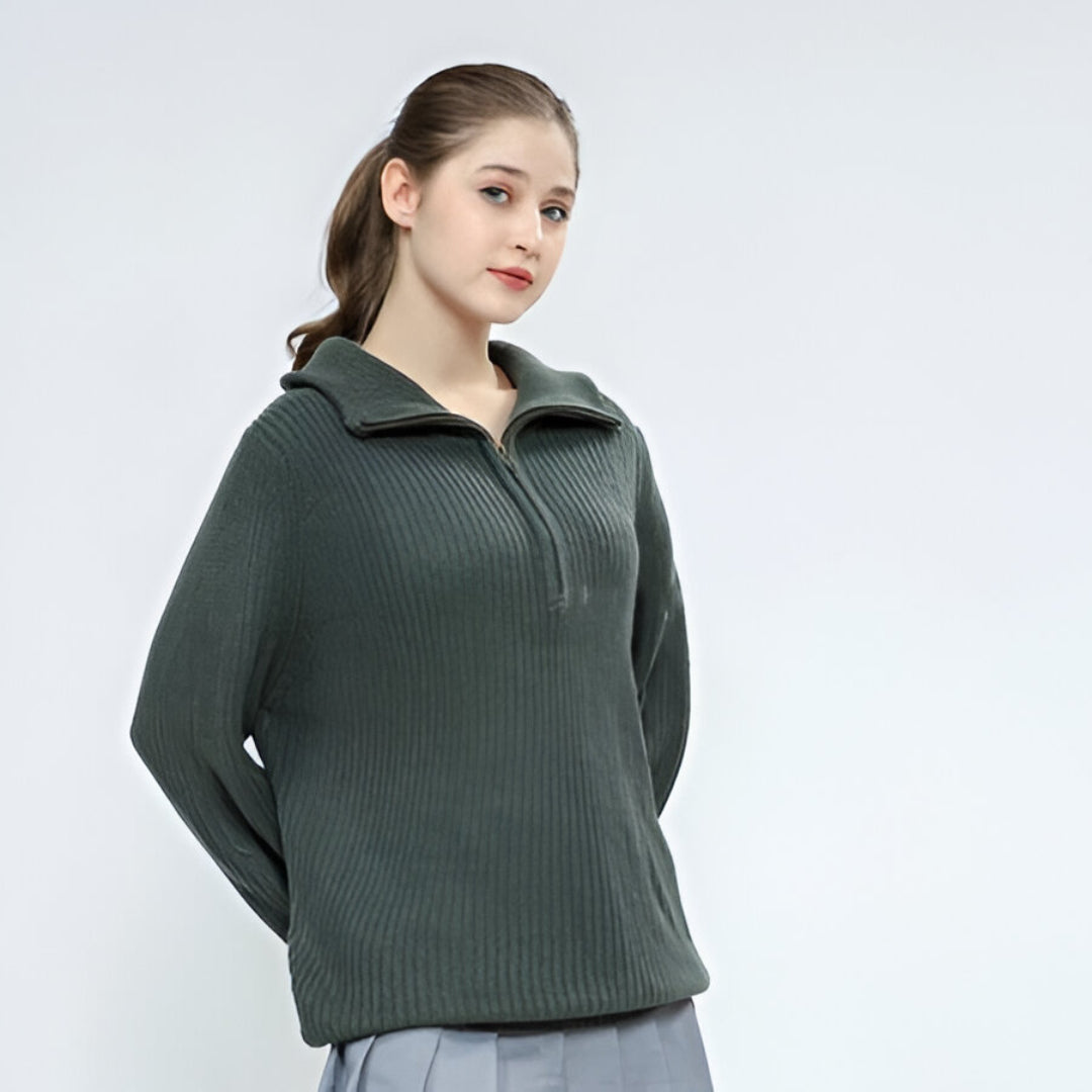 Lorentis Zip-Up Rib Knit Sweater – Casual Knitwear