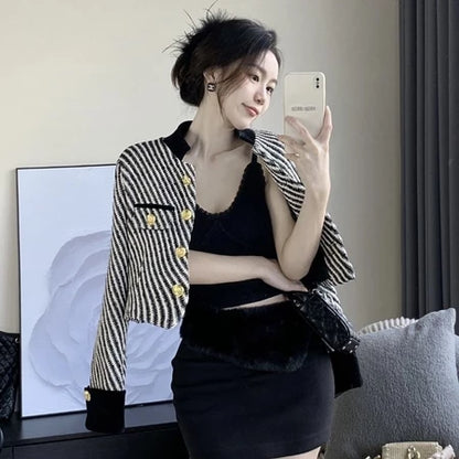Lorentis – Premium Tweed Striped Elegant Blazer