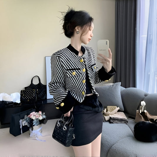 Lorentis – Premium Tweed Striped Elegant Blazer